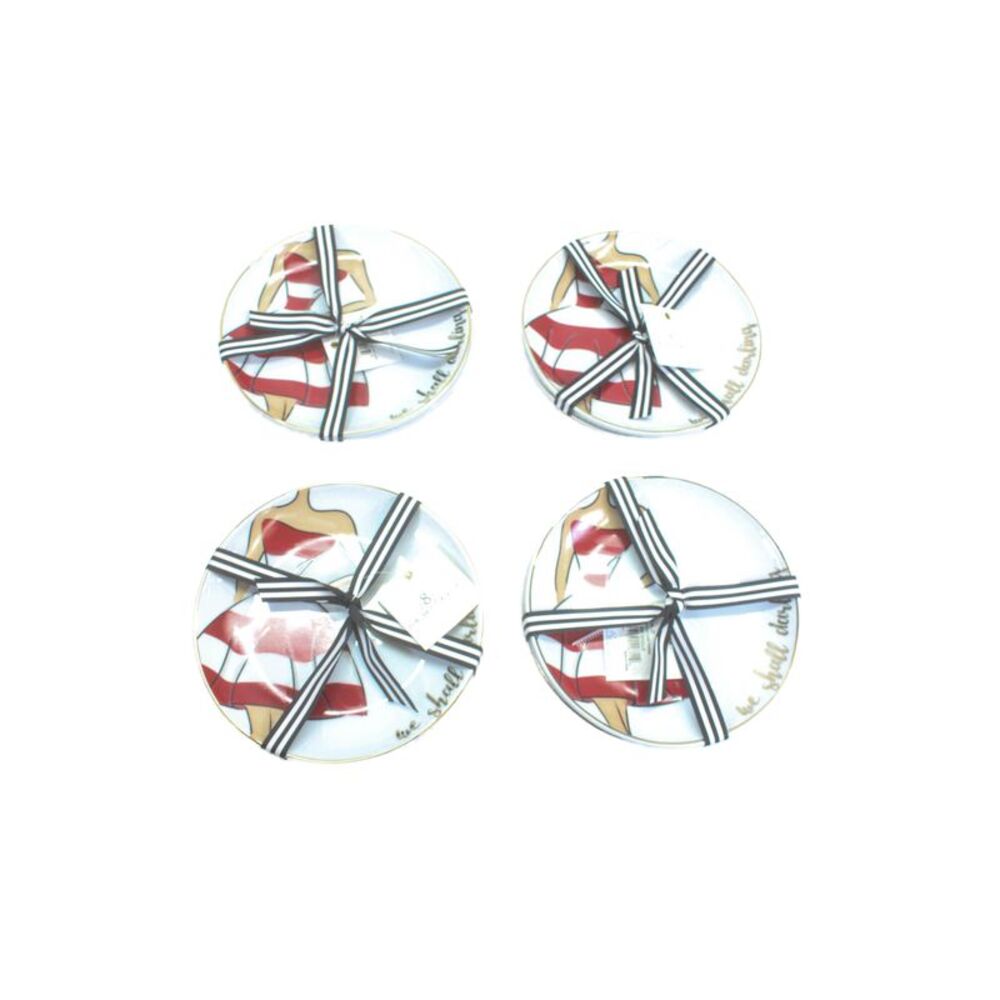 8 Oak Lane Desert Plate Set Shall Holiday White Lot 4